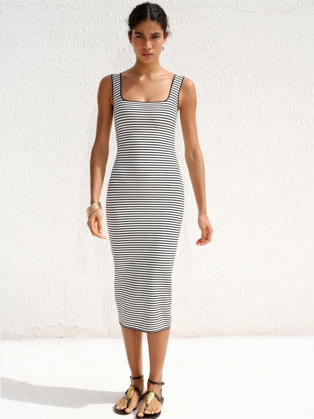 Zara Stretch Knit Midi Dress